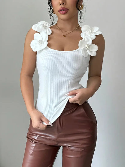 Áille™ - Floral Ribbed Bodysuit