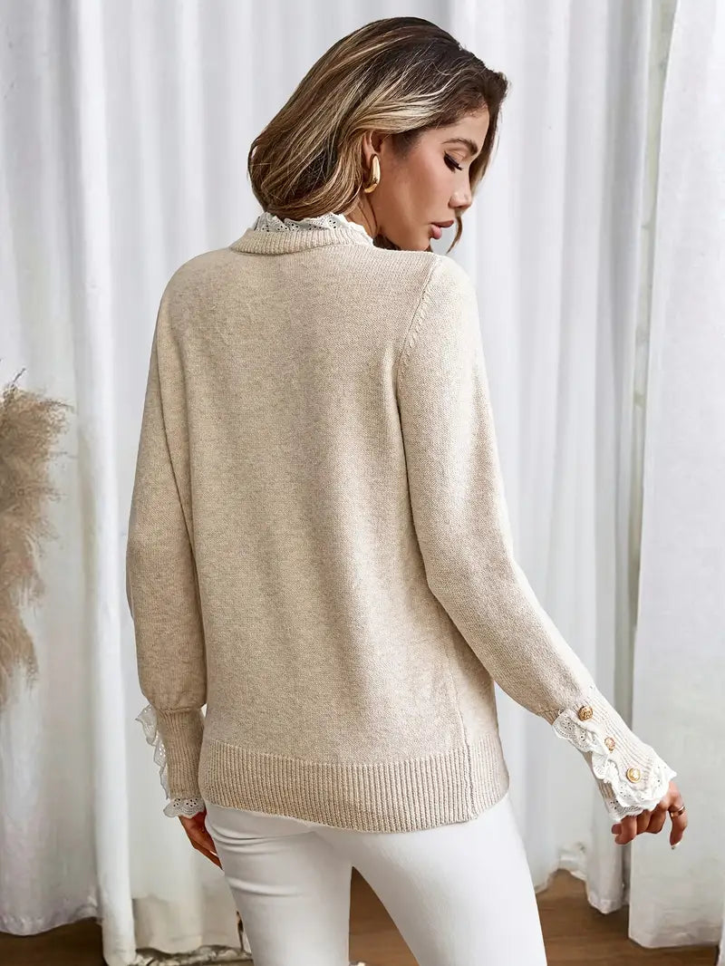 Clodagh™ - Lace Cuff Knit Sweater