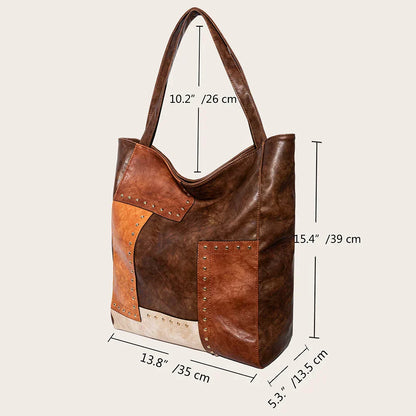 Lisa | Vintage Patchwork Leather Bag